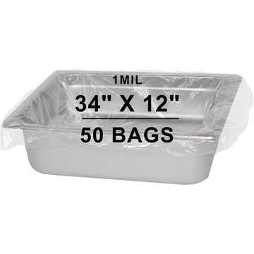 34X12 inches Pan Liners Poly Nylon 1 Mil Full Pan Shallow and Medium PN